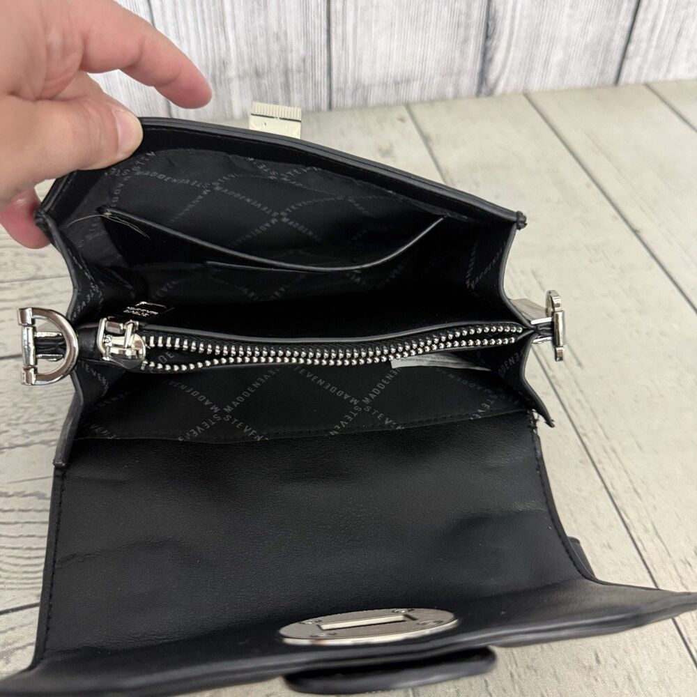 Steve Madden Women's Small Black Banita Satchel Crossbody Purse *NO STRAP* - Picture 6 of 7